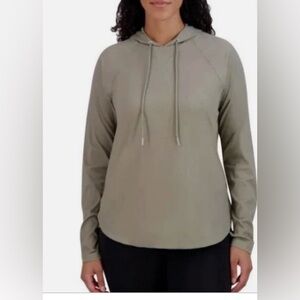 NWT SAGE Women's Lightweight Ribbed Hoodie, Long Sleeve, Green, Large